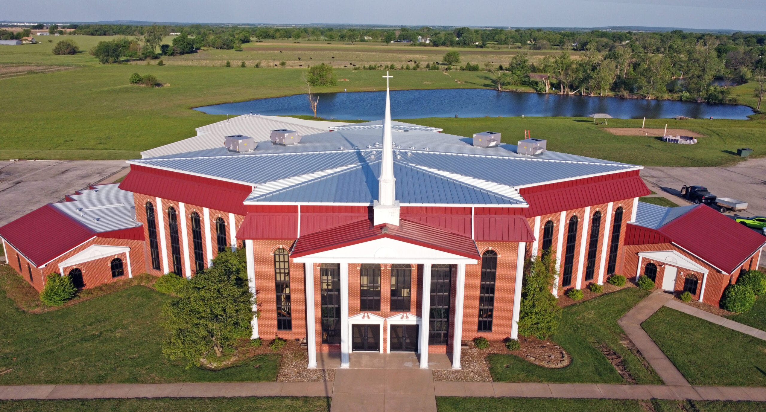 Aerial picture of First Church of the Nazarene